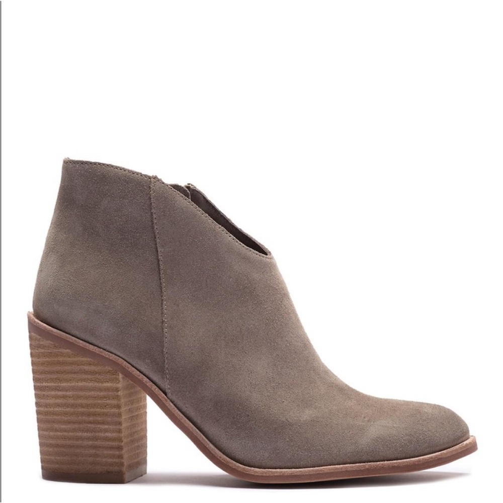 Jeffrey Campbell Laszlo Tan Taupe Suede Block heel Ankle Boots 11